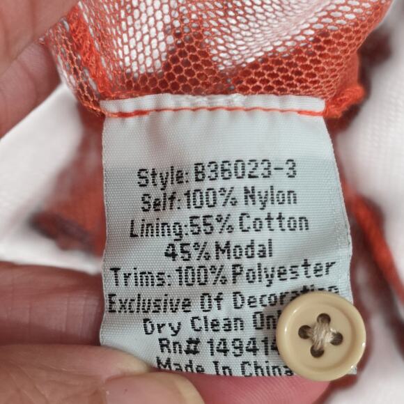 Johnny Was Paisley Mesh Dress Orange - Picture 9 of 9